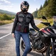 W-TEC Radana Damen-Motorradjacke - schwarz-grau-rot