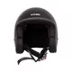 W-TEC Badachos Chopper Helm mit Atavist Schutzbrille - schwarz glänzend
