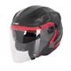 W-TEC Barcela Vermella Open Helm - schwarz-grau-rot