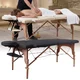 Massageliege inSPORTline Orashi 186x60x62,5-85,5 cm 2-teilig aus Holz - cremefarbe - schwarz