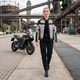 W-TEC Mirelia Damen Sommer Moto Jacke - Schwarz-Grau-Rosa