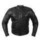 Herren Leder Motorradjacke W-TEC Urban Noir - schwarz - schwarz