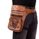 W-TEC Black Heart Devil Skull Brown Leather Oberschenkeltasche