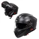 W-TEC Cullo aufklappbarer Motorradhelm - schwarz matt