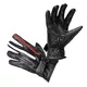 W-TEC Classic Motorradhandschuh - White Bones Schwarz - schwarz-mit-rot-weiß-streifen