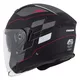 Cassida Jet Tech RoxoR Motorradhelm schwarz matt/weiß/rot/grau - L(59-60)