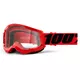 100% Strata 2 Motocross-Brille - Summit türkis-rot, klares Plexiglas