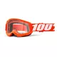 100% Strata 2 Youth Motocross-Schutzbrille für Kinder - blaues, klares Plexiglas - orange, klar plexi