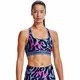Under Armour Crossback Mid Print Damen Sport-BH - Mineral Blue - Mineral Blue