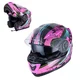 W-TEC Pezzon Magenta aufklappbarer Motorradhelm - rosa-schwarz