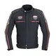 W-TEC Jawo Herren Textiljacke - schwarz mit rot-weißem Streifen - schwarz mit rot-weißem Streifen