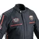 W-TEC Jawo Herren Textiljacke - schwarz mit rot-weißem Streifen