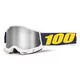 Motocross-Brille 100% Accuri 2 Mirror - Mifflin tmavě modrá, zrcadlové plexi - Torc bílá, zrcadlové plexi
