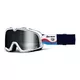 Motocrossbrille 100% Barstow Lucien, silbernes Plexiglas