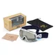 Motocrossbrille 100% Barstow Lucien, silbernes Plexiglas