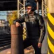 SPARK Dark Herren Leder-Motorradjacke - schwarz