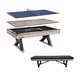 3in1 inSPORTline Residento Billardtisch mit Bank - helles Holz - helles Holz