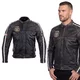 W-TEC Sheawen Vintage Herren Leder Motorradjacke - schwarz - schwarz