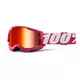 100% Strata 2 Youth Mirror Motocross-Schutzbrille für Kinder - gelb, verspiegeltes rot plexi - Fletcher rosa, verspiegeltes rotes plexi