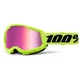 Motocross-Brille für Kinder 100 % Strata 2 Junior Mirror - Orange, True zlaté plexi - Neon Yellow, růžové plexi