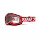 Motocrossbrille 100% Strata 2 Neu - Orange, čiré plexi - Red, čiré plexi