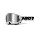 Motocrossbrille 100% Strata 2 New Mirror - Neon žluté, růžové plexi - Bílé, stříbrné plexi