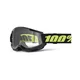Motocrossbrille 100% Strata 2 Neu - Orange, čiré plexi - Solar černé, čiré plexi